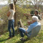 Karen, YeahYeah (baboon), Doug and Jean Roger.