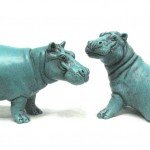 Maxie and BonBon in turquoize portland stone resin.