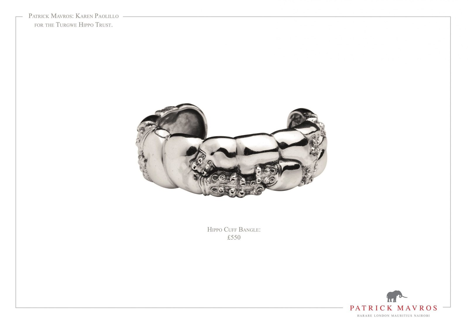 Win a Chance of a Piece of Patrick Mavros Amazing Work.