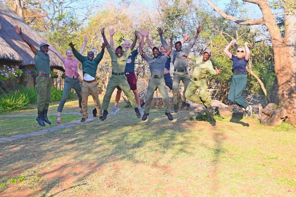 james and co and staff jump